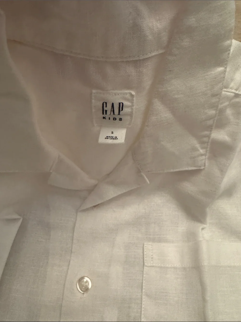 GAP Kid’s White Short-Sleeve Linen Camp Shirt
